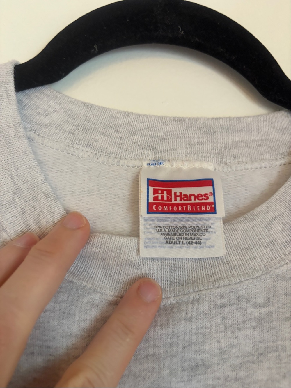 Vintage Hanes Light Gray Crewneck Sweatshirt with Spitfire Graphic - Picture 3 of 10